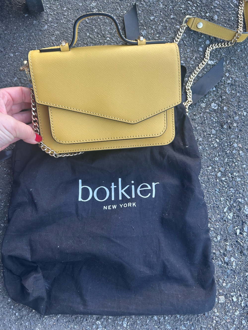 Botkier Mustard Yellow Chain Strap Crossbody Bag